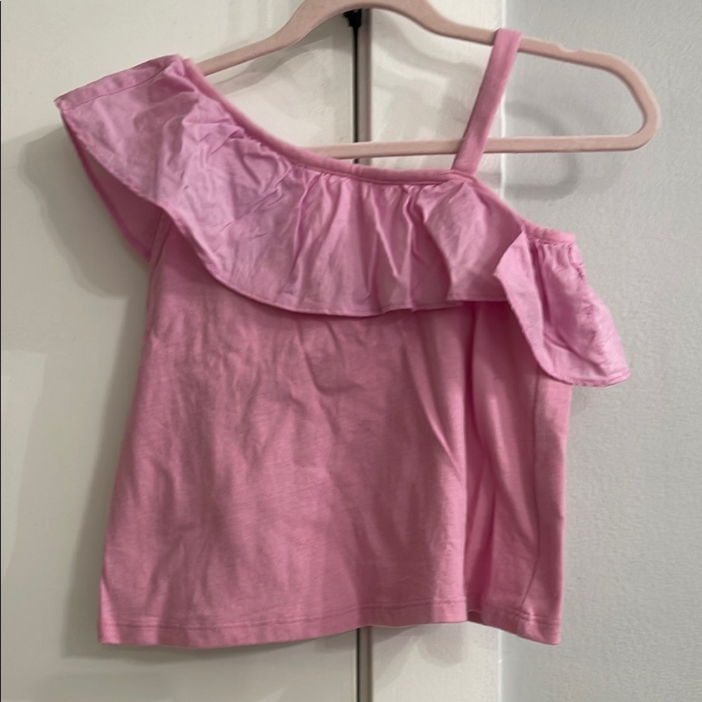 Janie and Jack Pink Asymmetrical Ruffled Camisole